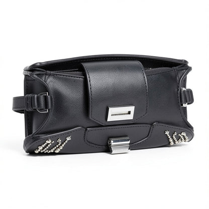 Calvin Klein Clementine Mercury Leather and Celestial Stud Embellished Crossbody