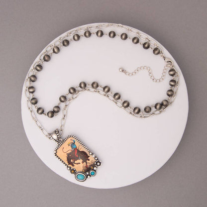 Multistrand Crystal Embellished Tooled Leather Necklace