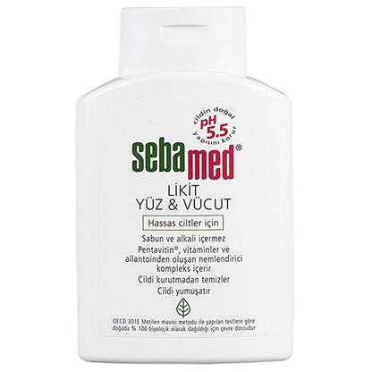 Sebamed Liquid Face and Body Cleanser - Gentle pH 5.5 Skincare for Sensitive Skin, Moisturizing & Vitamin-Enriched