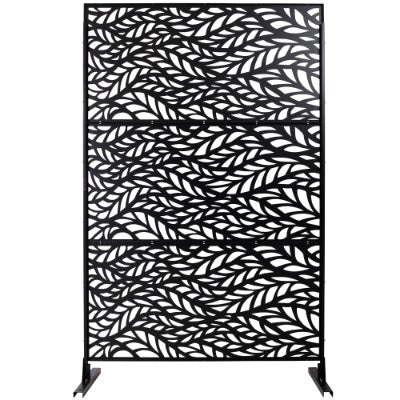 Outdoor  Indoor Privacy Screen Metal Privacy Screen 76 Hx48 W  Freestanding Decorative Privacy Screen For Deck Balcony Patio, Privacy Fence Panels For Outside Lawn Garden PS110