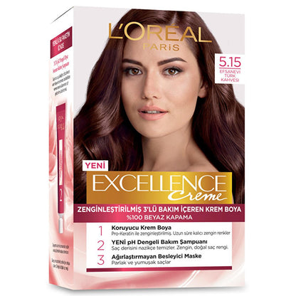 Loreal Paris Excellence Creme Hair Dye - 100% White Hair Coverage, Nourishing & Long-Lasting Color