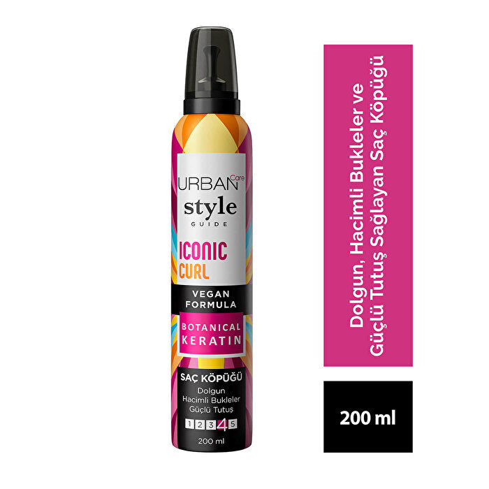 Urban Care Iconic Curl Hair Mousse 200ml - Strong Hold & Volume | Curl Enhancer