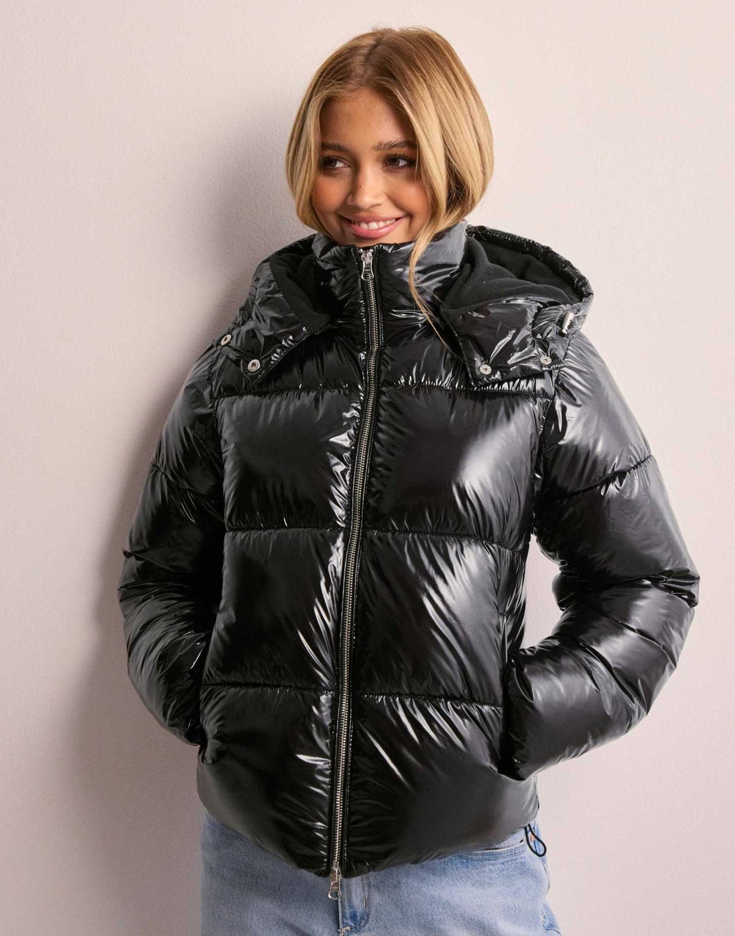 Women's Clothing Graceful Stand Collar Hooded Cotton Jacket