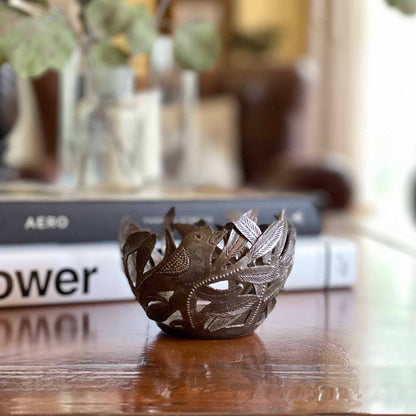 Haitian Metal Drum Bird Bowl