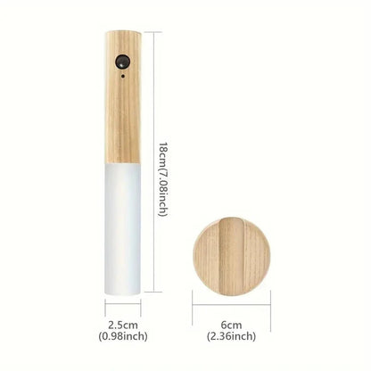 Motion Sensor Night Light, Rechargeable Body Sensor Night Light Indoor, Magnetic Wooden LED Wall Sconce For Bedroom Corridor Staircase Cabinet Intelligent Human Body Induction Night Light