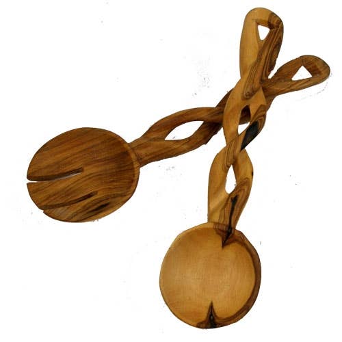 Braided Batik Olive Wood Serving Handles