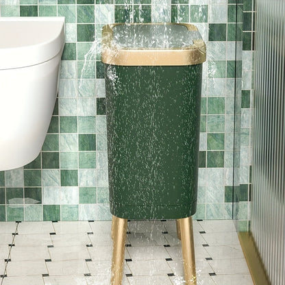 15L Slim Trash Can with Lid Odor Sealing Bathroom Kitchen Bin