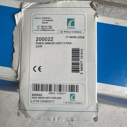 Össur Knee Immobilizer Universal 3-Panel, 22" (Model 200022, L1830 HCPCS)