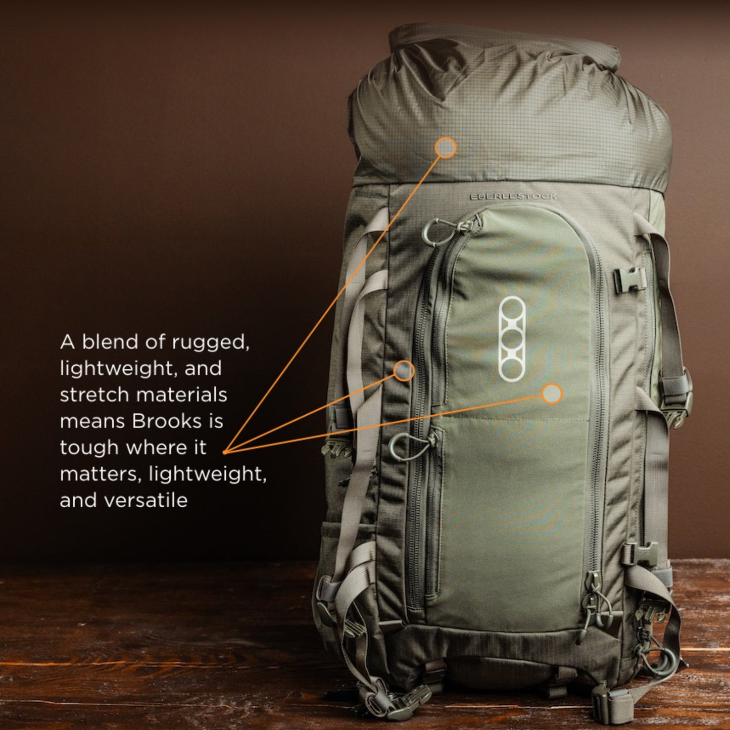 Eberlestock Brooks 3500 - Lightweight w/ Hydration Bladder Sleeve & Zippered Front Pockets