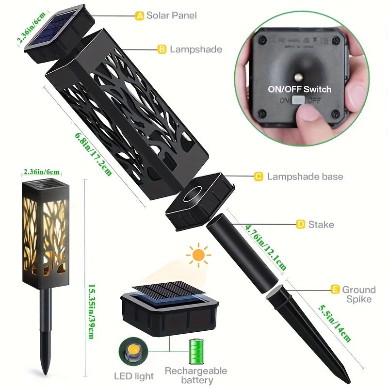 8-Pack Solar Pathway Lights – Motion Sensor, IPX5 Waterproof, Warm/Yellow LED