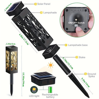 8-Pack Solar Pathway Lights – Motion Sensor, IPX5 Waterproof, Warm/Yellow LED