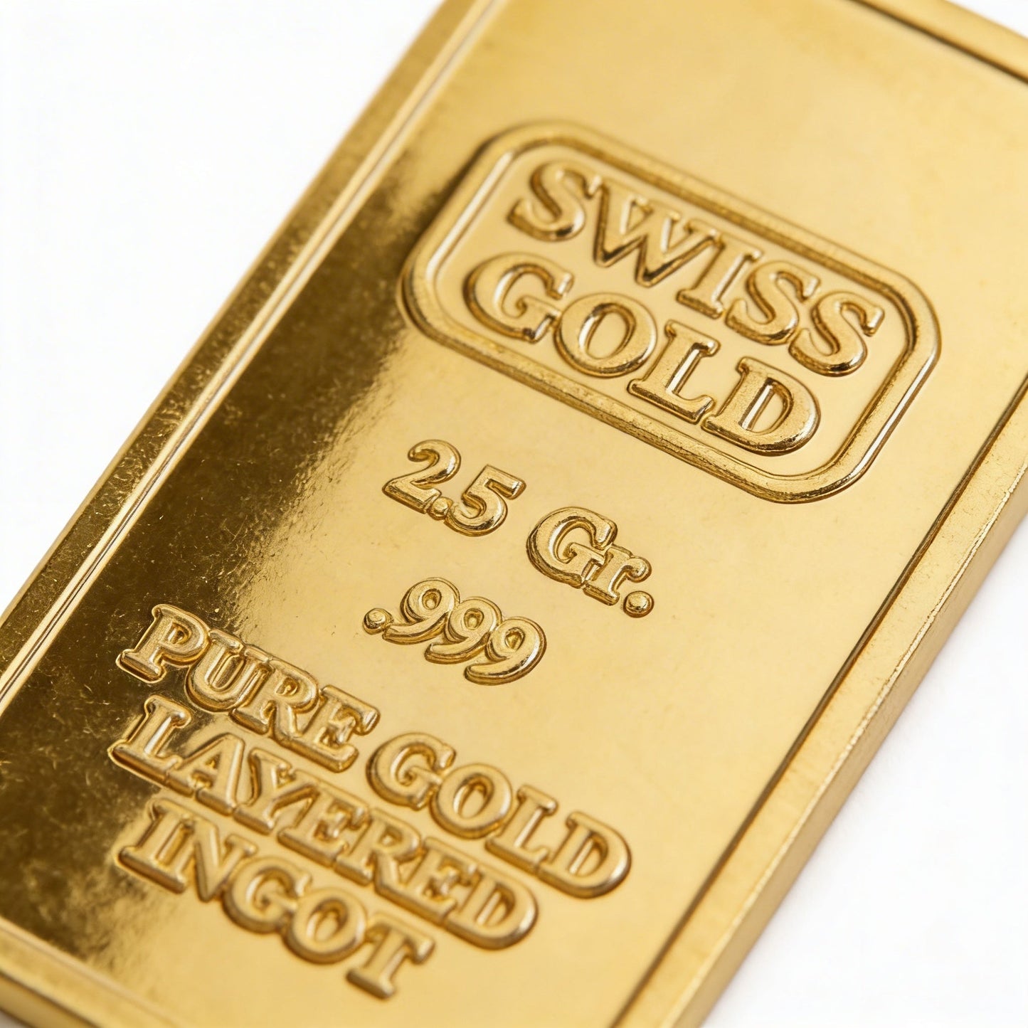 American Novelty Coin Treasures2.5 Gram Brass Swiss Ingot Tribute Layered in 24K