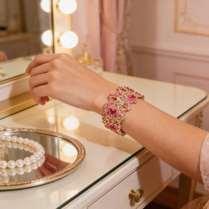 Inc Rose Gold-Tone Multi-Stone Stretch Bracelet