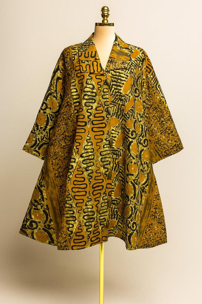 IMPERIALE “Ìrìn-Ajò” Safari Heritage Coat (Brown • Gold • Black) - (M — 2X) - Ìrìn-Ajò = “Journey / Explorer.”