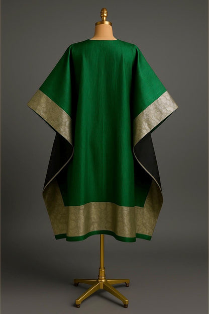 Regal Green & Gold Brocade Kaftan – “Queen Aminah” Collection