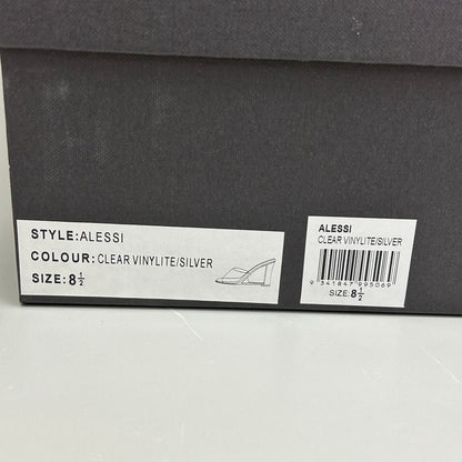 TONY BIANCO Alessi Clear Vinylite/Silver Wedges Women's Heels Sz 8.5 (New)