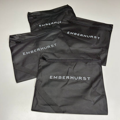 EMBERHURST 4 Pack! Mesh Carry Wash Bag With Zipper and Carrying handle Black (New)