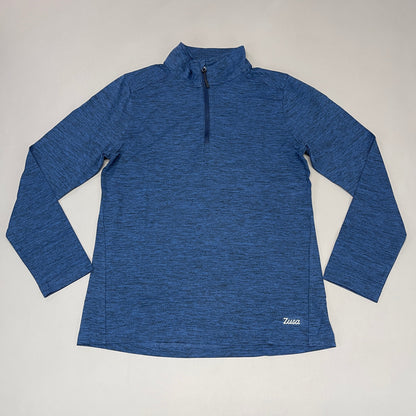 ZUSA Pull Over Shirt Long Sleeve Brisk Quarter Zip Women's Sz M Navy Heather (New)