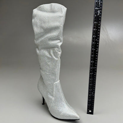 MIA Mackynzie Silver Stone Tall Heeled Boots Women's Sz 7.5M Q100302