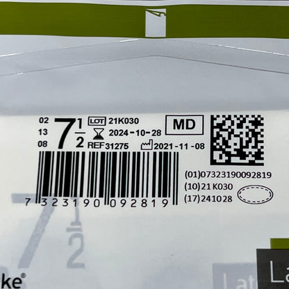 MOLNLYCKE Biogel Latex Surgical Indicator Underglove SZ 7.5 Green 50 Pairs 31275 (New)