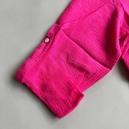 TOMMY BAHAMA Women's Coastview Gauze Top 3/4 Sleeve Rose Bed Size M (New)