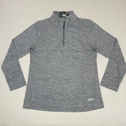 ZUSA Pull Over Shirt Long Sleeve Brisk Quarter Zip Women's Sz M Charcoal Heather (New)