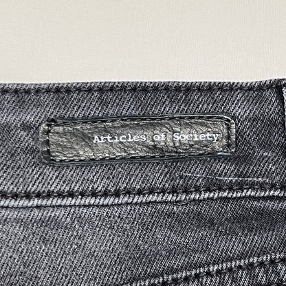 ARTICLES OF SOCIETY Kate Eleele Raw Hem Cropped Jeans Women's Sz 28 Black 4810TQB-720 (New)