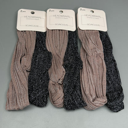 SCUNCI 3-PACK! Glitter Headwrap Elite Collection 2-Pieces (New)