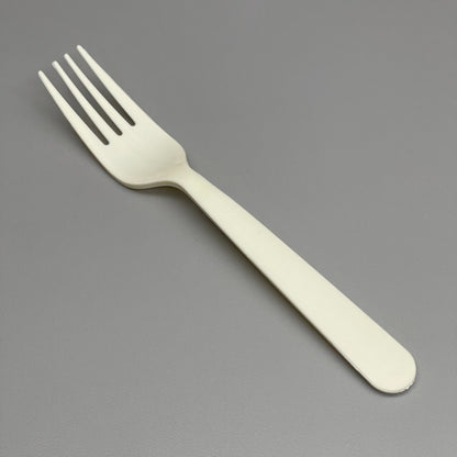 KANAK NATURALS (1,000 FORKS) Heavy Weight Flexible Plastic Fork Individually Wrapped Cream PC6200