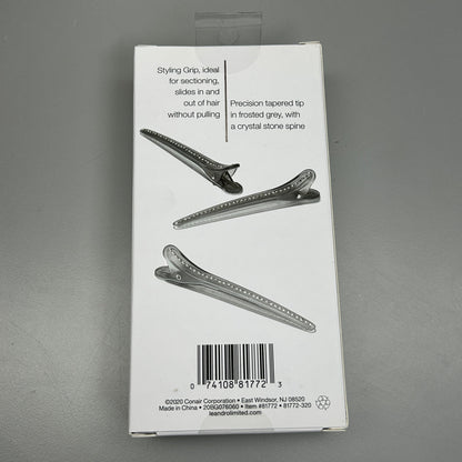 CONAIR 3-PACK! Leandro Limited Crystal Stone Styling Clips 3-Pieces (New)