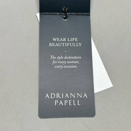 ADRIANNA PAPELL Knit Crepe Pearl Trim Navy Size 8 (New)