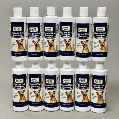 ROYAL PET Flea & Tick Shampoo 12-PACK for Dogs USA 8 fl oz (New)