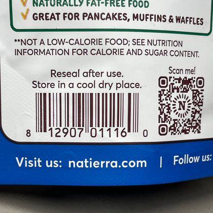 NATIERRA Nature & Earth Freeze-Dried Organic Blueberries 1.2oz -3 packs (New)