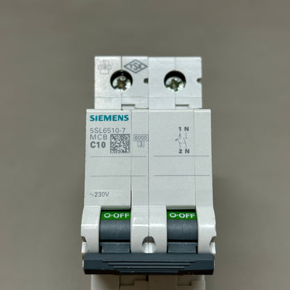 SIEMENS Miniature Circuit Breaker 230V 6KA Off-White 5SL6510-7 (New)