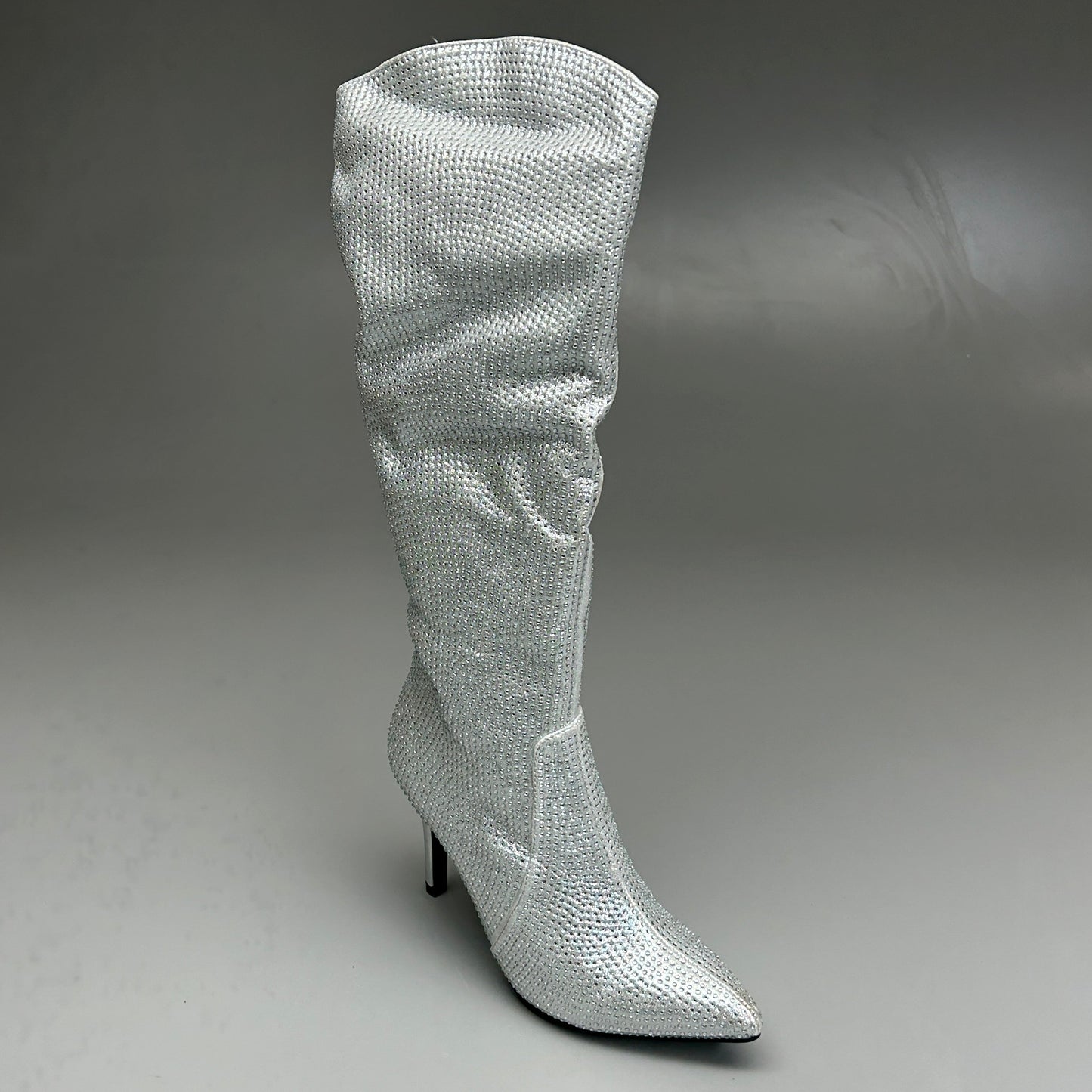 MIA Mackynzie Silver Stone Tall Heeled Boots Sz 6.5M Q100302