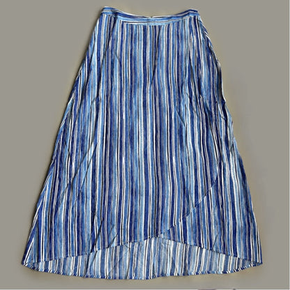 TOMMY BAHAMA Women's Divine Lines Maxi Skirt White Blue Boho Stripe Size 6 (New)