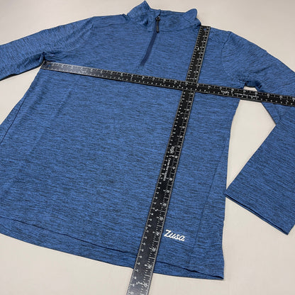 ZUSA Pull Over Shirt Long Sleeve Brisk Quarter Zip Women's Sz M Navy Heather (New)
