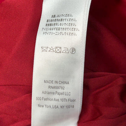 ADRIANNA PAPELL Knit Crepe Pearl Trim Dress Red Size 4 (New)