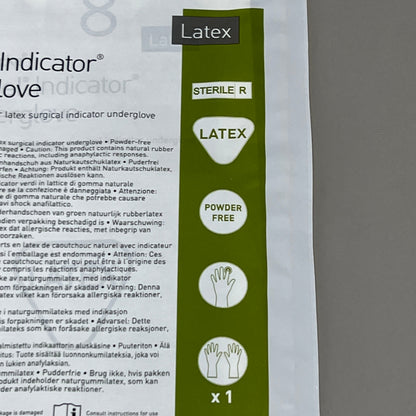 MOLNLYCKE Biogel Latex Surgical Indicator Underglove SZ 8 Green 50 Pairs 31280 (New)