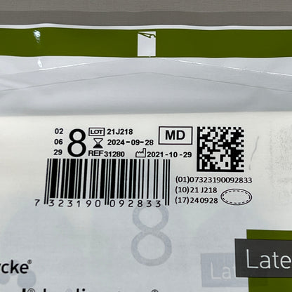 MOLNLYCKE Biogel Latex Surgical Indicator Underglove SZ 8 Green 50 Pairs 31280 (New)