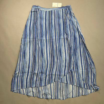 TOMMY BAHAMA Women's Divine Lines Maxi Skirt White Blue Boho Stripe Size 14 (New)