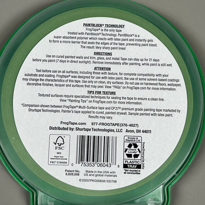 2-PK SHURTAPE FROGTAPE Multi-Surface Masking Tape Green 0.94 in x 60 yd 332785 (New)