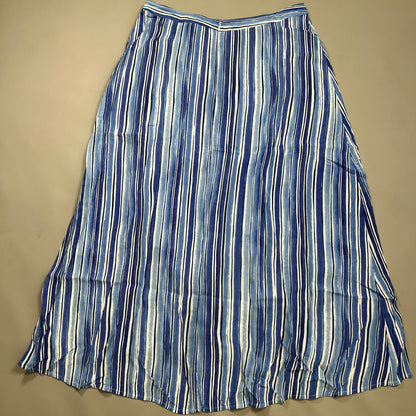 TOMMY BAHAMA Women's Divine Lines Maxi Skirt White Blue Boho Stripe Size 14 (New)