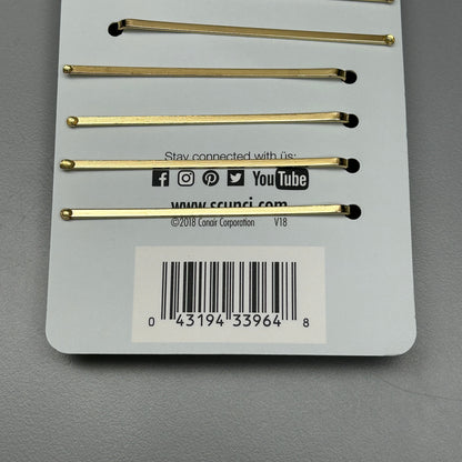 SCUNCI 3-PACK! Pearl/Crystal Bobby Pin Slides Elite Collection Gold 12-Pieces (New)