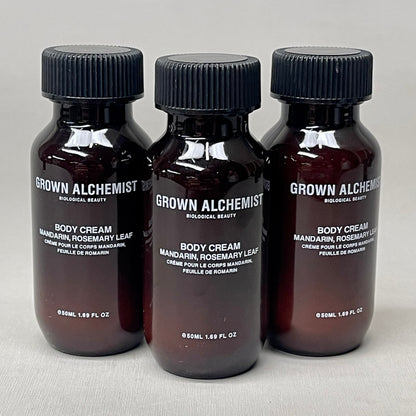 GROWN ALCHEMIST 3-PACK! Body Cream Mandarin Rosemary Leaf 1.69 fl oz (New)