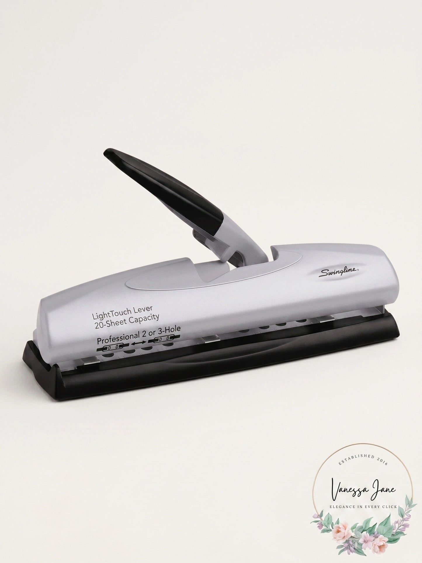 Swingline LightTouch Lever Professional 2- or 3-Hole Punch, 20-Sheet Capacity