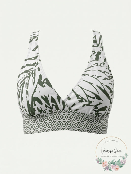 Anne Cole Palm Breeze Cross-Back Bikini Top, Size Small