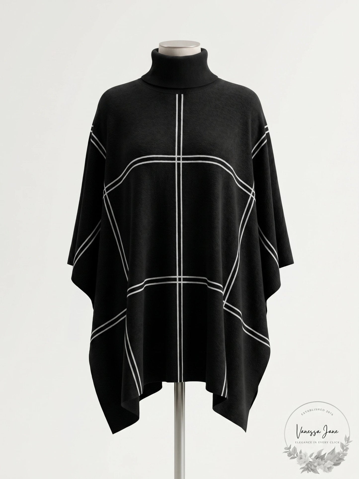 Alfani Grid-Print Turtleneck Sweater