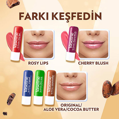 Vaseline Vaseline Lip Therapy Cocoa Butter Lip Balm - 48 Hour Moisturization, Non-Greasy, Dry Lip Care