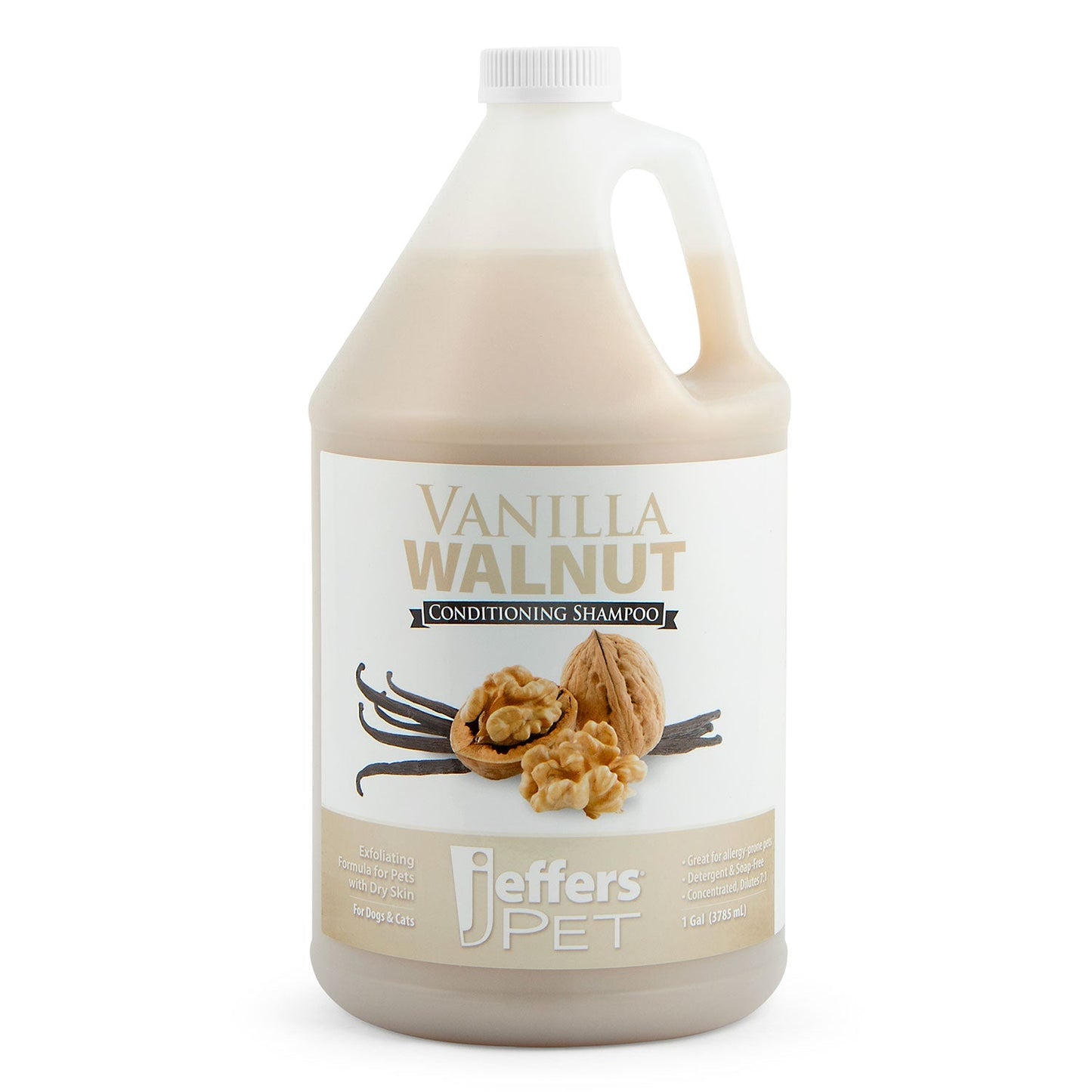 Jeffers Pet Vanilla Walnut Exfoliating Dog & Cat Conditioning Shampoo